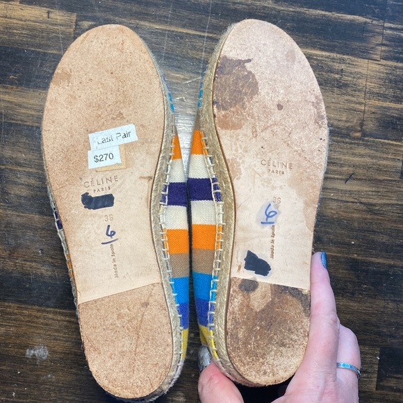 Celine Canvas Striped Espadrilles - Picture 8 of 12
